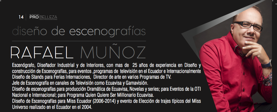 Rafael Muñoz, diseñador y productor escenográfico